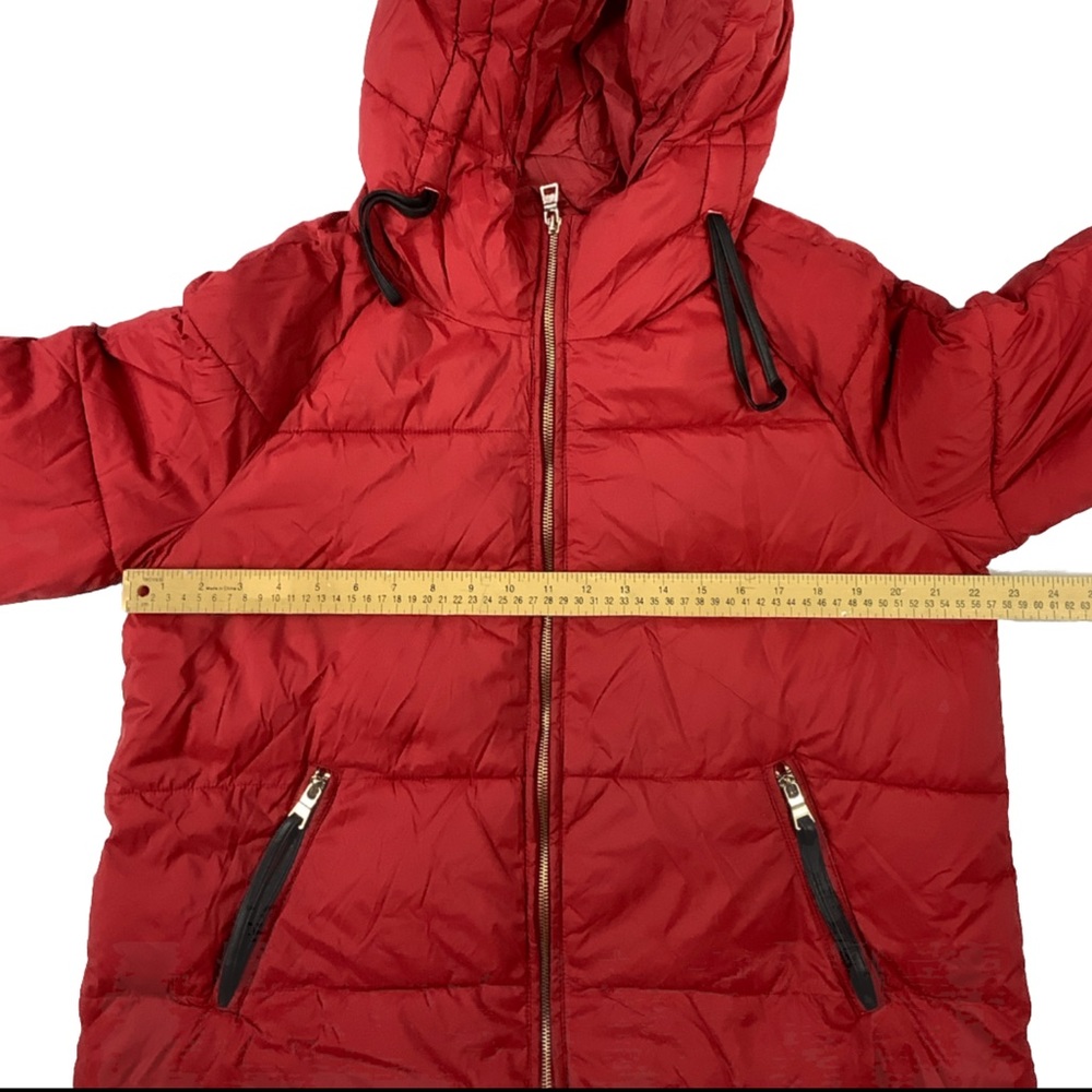Zara Basic Women’s Puffer Jacket Red/ Large - image 5
